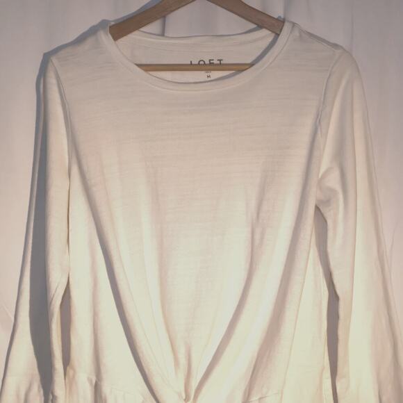 Loft Front Gather T Shirt White Size M - Picture 9 of 13